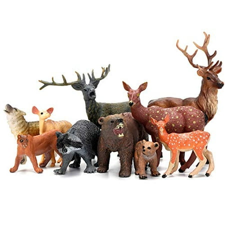 Skylety 20 Pieces Animals Figures Miniature Forest Animals Figures Toys Woodland Creature Figures Toys Set for Birthday Party Favor Table Decoration 